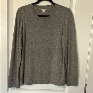 J. Crew Gray Crew Neck Sweater Classic Knit Design
